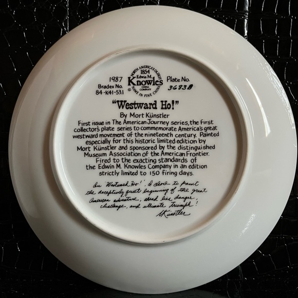 “Westward Ho!” The American Journey Series Collectors Plates Authenticated - Picture 3 of 3
